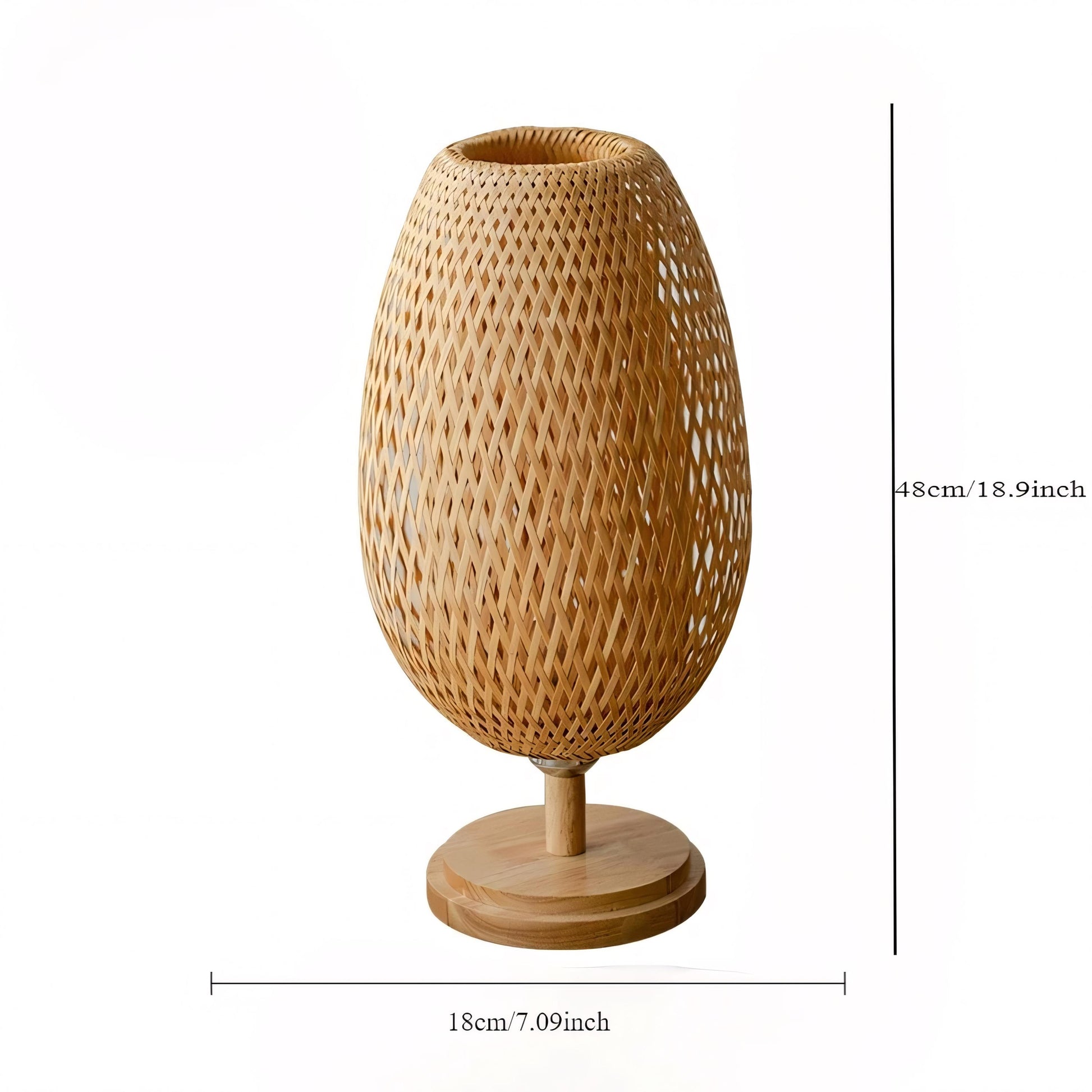 Hand-Knitted Bamboo Table Lamp: Minimalist Zen Bedside Light